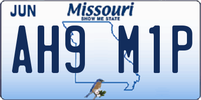 MO license plate AH9M1P