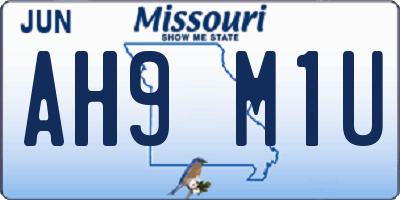 MO license plate AH9M1U
