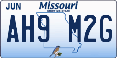 MO license plate AH9M2G