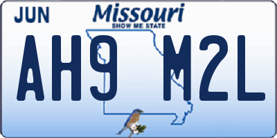 MO license plate AH9M2L