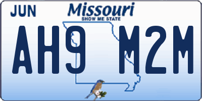 MO license plate AH9M2M