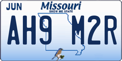 MO license plate AH9M2R