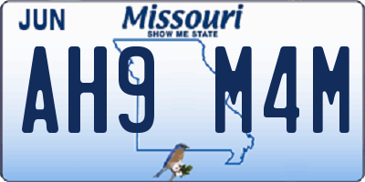 MO license plate AH9M4M