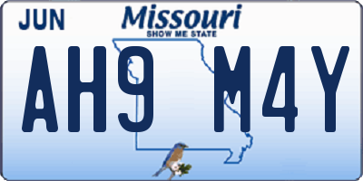MO license plate AH9M4Y