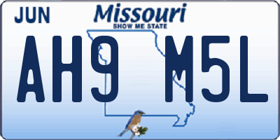 MO license plate AH9M5L