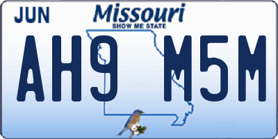 MO license plate AH9M5M