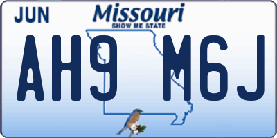 MO license plate AH9M6J