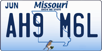 MO license plate AH9M6L