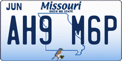 MO license plate AH9M6P