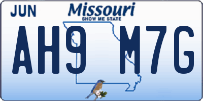 MO license plate AH9M7G