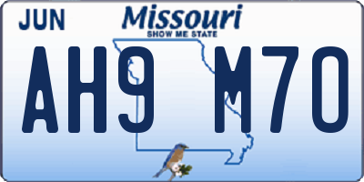 MO license plate AH9M7O