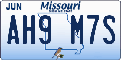 MO license plate AH9M7S
