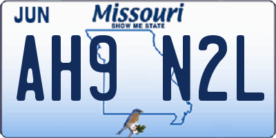 MO license plate AH9N2L