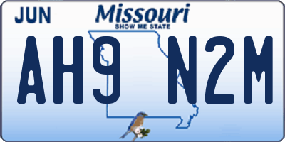 MO license plate AH9N2M