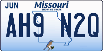 MO license plate AH9N2Q