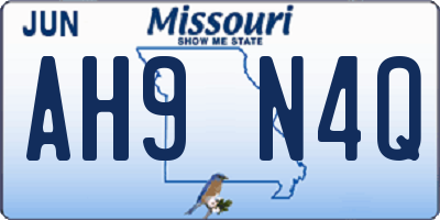 MO license plate AH9N4Q