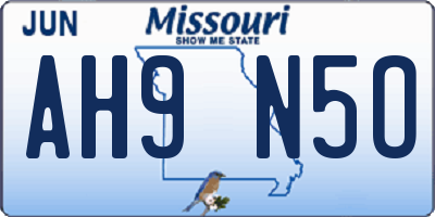 MO license plate AH9N5O