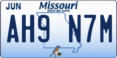 MO license plate AH9N7M