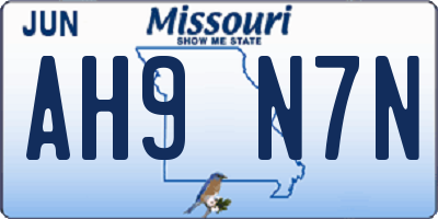MO license plate AH9N7N