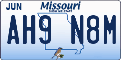 MO license plate AH9N8M