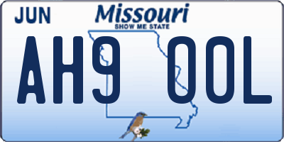 MO license plate AH9O0L