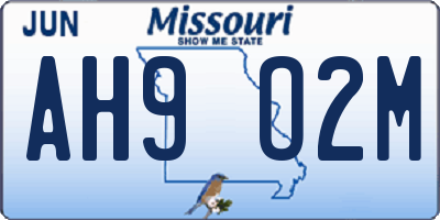 MO license plate AH9O2M