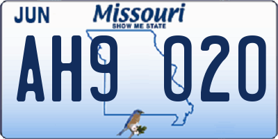 MO license plate AH9O2O