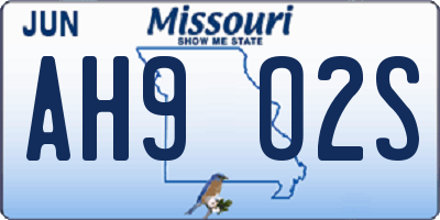 MO license plate AH9O2S