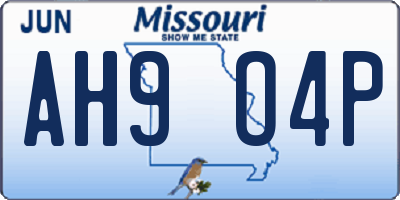 MO license plate AH9O4P