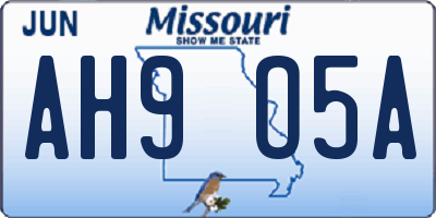 MO license plate AH9O5A