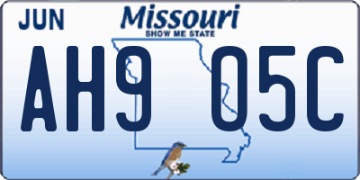 MO license plate AH9O5C