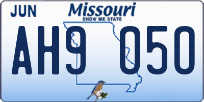 MO license plate AH9O5O