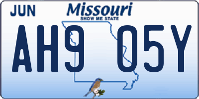 MO license plate AH9O5Y