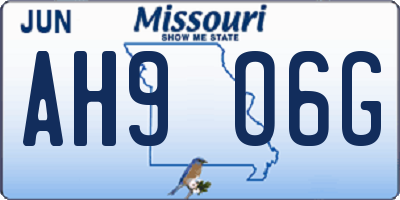 MO license plate AH9O6G