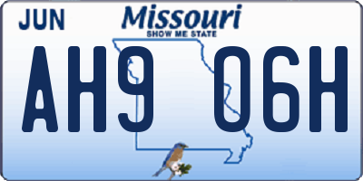 MO license plate AH9O6H