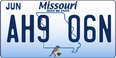 MO license plate AH9O6N
