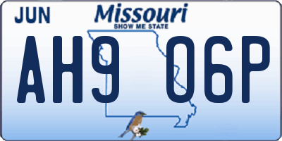 MO license plate AH9O6P