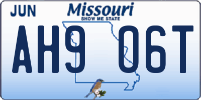MO license plate AH9O6T