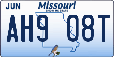 MO license plate AH9O8T