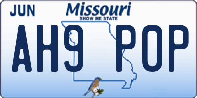 MO license plate AH9P0P