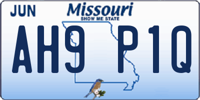 MO license plate AH9P1Q