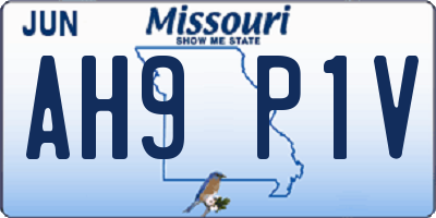 MO license plate AH9P1V