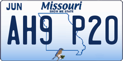 MO license plate AH9P2O