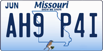 MO license plate AH9P4I