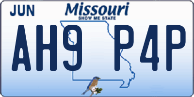 MO license plate AH9P4P