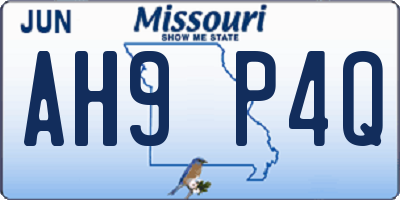 MO license plate AH9P4Q