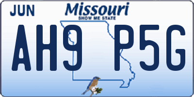 MO license plate AH9P5G