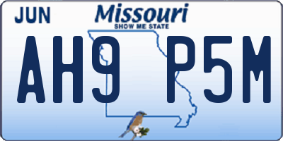 MO license plate AH9P5M