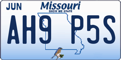 MO license plate AH9P5S