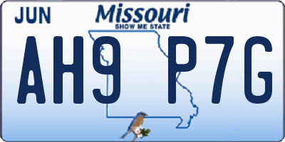 MO license plate AH9P7G